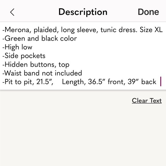 Merona plaided, long sleeves tunic dress, size XL - Picture 10 of 10